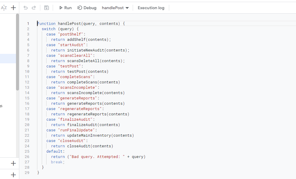 List of optional requests to the API